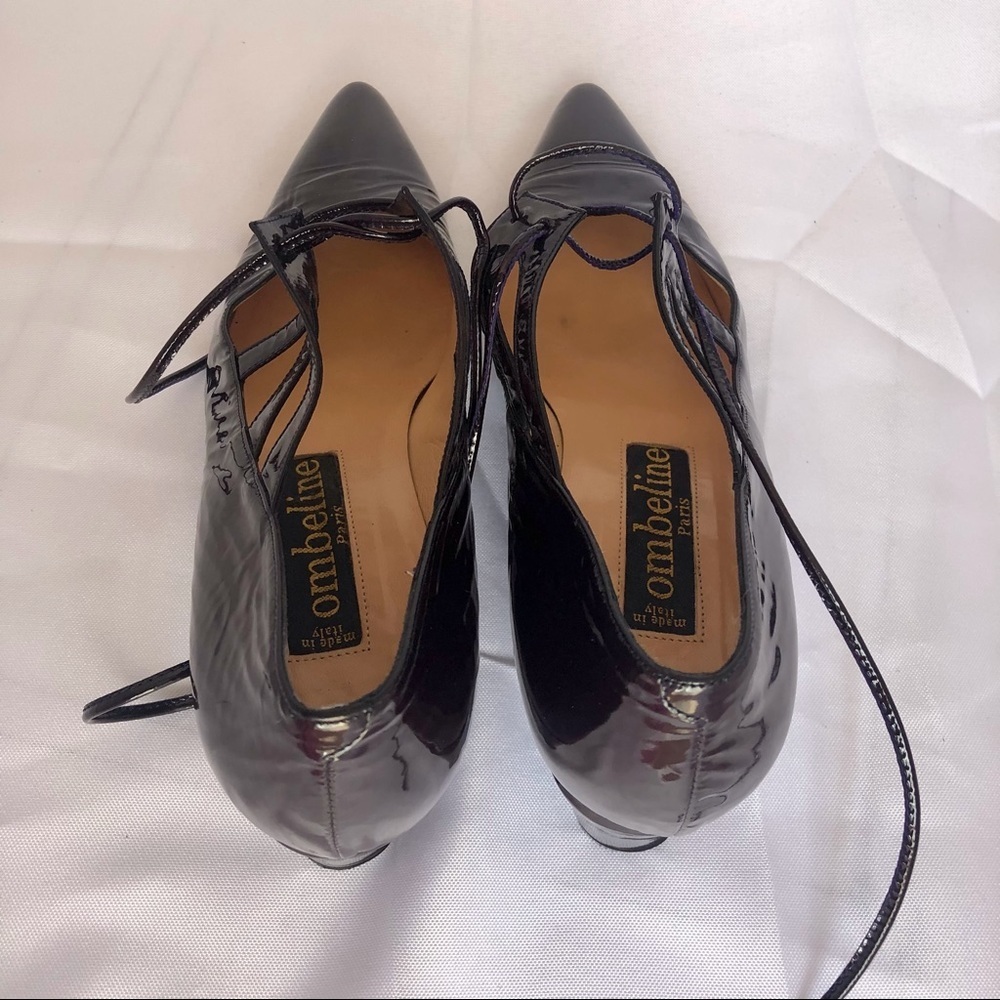 Ombeline black cherry patent leather Cuban heels - Picture 10 of 13
